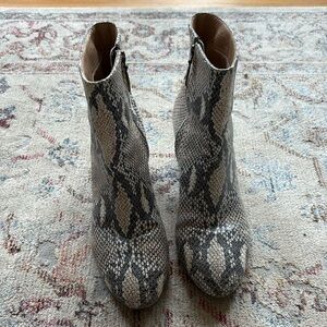 Like new faux snakeskin booties